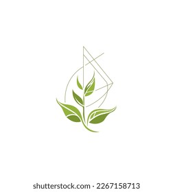 minimal abstract leaf logo design