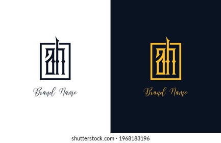 Minimal Abstract letter AH logo. This logo incorporate with abstract typeface in the creative way.It will be suitable for which company or brand name start those initial.