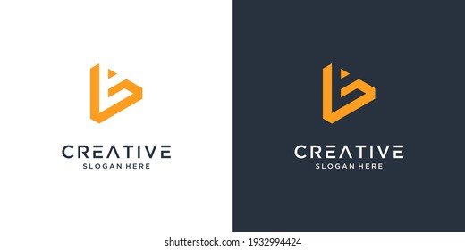 Minimal abstract letter B with logo design inspiration