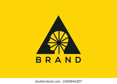 Minimal and abstract letter A man head vector logo design