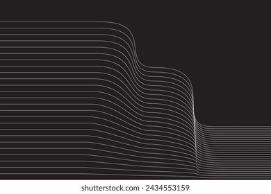 Minimal abstract line futuristic tech background. Vector digital art banner design