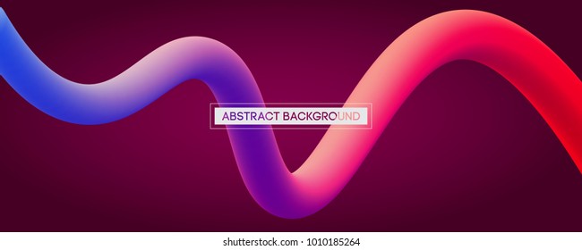 Minimal Abstract Liquid Curve Lines in Vibrant Color - Vector Concept Background