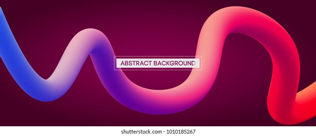 Minimal Abstract Liquid Curve Lines in Vibrant Color - Vector Concept Background