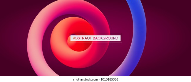 Minimal Abstract Liquid Curve Lines in Vibrant Color - Vector Concept Background