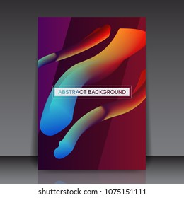 Minimal Abstract Liquid Curve Lines in Vibrant Color - Editable Flyer Template Vector Background