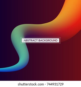 Líneas de curva líquida mínima abstracta en color vibrante - Fondo de concepto vectorial