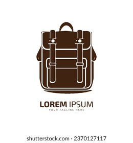 Minimal and abstract logo of bag vector bag icon school bag silhouette isolated template design brown bag