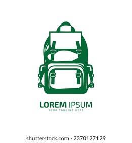 Minimal and abstract logo of bag vector bag icon school bag silhouette isolated template design bag pack