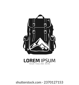 Minimal and abstract logo of bag vector bag icon school bag silhouette isolated template design black bag
