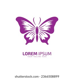 minimal and abstract logo of butterfly icon vector silhouette design art