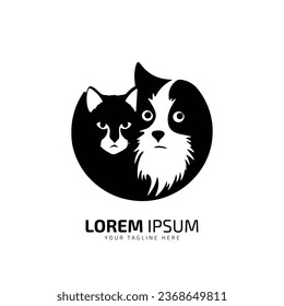 minimal and abstract logo of cat icon cat kid kitten vector silhouette isolated design