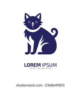 minimal and abstract logo of cat icon cat vector silhouette isolated design