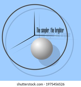 minimal abstract logo clock and ball with shadow