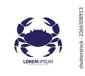 minimal and abstract logo of crab icon crab vector silhouette isolated art