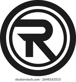 Design de logotipo abstrato mínimo com a letra r dentro de uma forma circular moderna