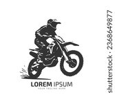 minimal and abstract logo of dirt bike icon mud bike vector silhouette isolated design motocross bike one wheeling bike