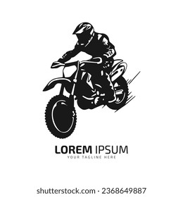 minimal and abstract logo of dirt bike icon mud bike vector silhouette isolated design motocross bike racing bike