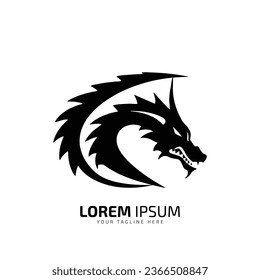 minimal and abstract logo of dragon icon vector silhouette design art