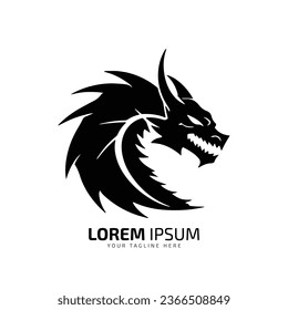 minimal and abstract logo of dragon icon vector silhouette isolated art