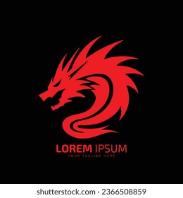 minimal and abstract logo of dragon icon vector silhouette isolated design art game of china