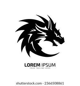 minimal and abstract logo of dragon icon vector silhouette isolated design art mascot