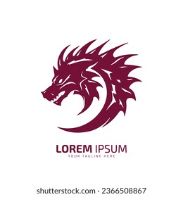 minimal and abstract logo of dragon icon vector silhouette isolated design art