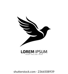 minimal and abstract logo of fly bird icon kingfisher vector silhouette isolated design art