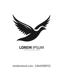 minimal and abstract logo of fly bird icon vector silhouette isolated design art
