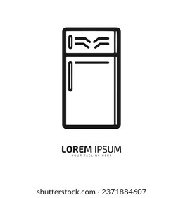 Minimal and abstract logo of fridge icon freezer vector ice concept silhouette isolated design