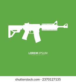 Minimal and abstract logo of gun vector pistol icon weapon silhouette isolated