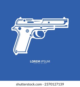 Minimales und abstraktes Logo von Pistolensymbol der Pistole Silhouette