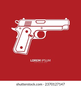 Minimal and abstract logo of gun vector pistol icon weapon silhouette template design