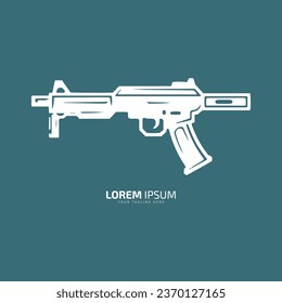 Minimal and abstract logo of gun vector pistol icon weapon silhouette isolated design