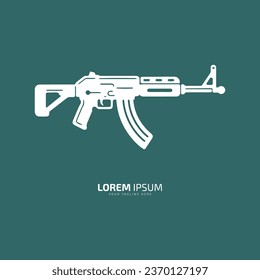 Logotipo mínimo y abstracto de la silueta de arma de vectores de arma icono de arma diseño aislado de plantilla sobre fondo verde claro