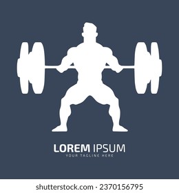 Minimal and abstract logo of gym vector man icon fitness silhouette isolated template design gym club