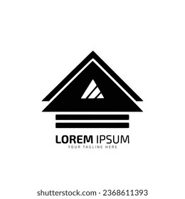 minimal and abstract logo of home icon house vector silhouette isolated design square shape