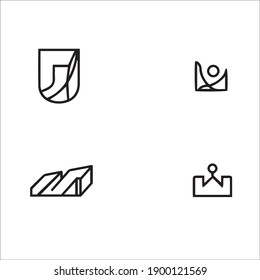 Minimal abstract logo icon set