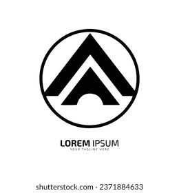 Minimal and abstract logo of abstract icon abstract vector in circle silhouette isolated