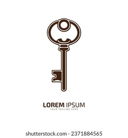 Minimal and abstract logo of key icon key vector office key silhouette