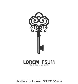 Minimal and abstract logo of key vector key icon box key silhouette isolated template design