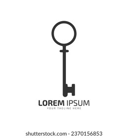 Minimal and abstract logo of key vector key icon home key silhouette isolated template design simple key