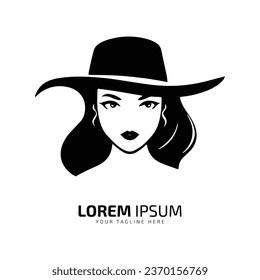 Minimal and abstract logo of lady vector girl icon woman silhouette female isolated design