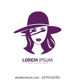 Minimal and abstract logo of lady vector girl icon woman silhouette female isolated