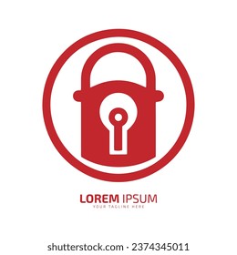 Minimal and abstract logo of lock icon padlock vector office lock silhouette isolated