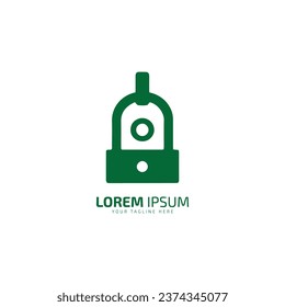 Minimal and abstract logo of lock icon lock vector security silhouette isolated design green icon