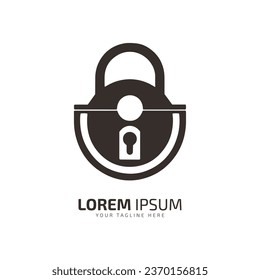 Minimal and abstract logo of lock vector lock icon home lock silhouette isolated template design