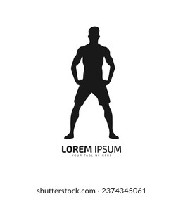 Minimal and abstract logo of man icon boy vector fitness male silhouette isolated