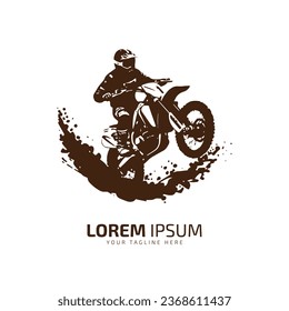 logotipo mínimo y abstracto de la silueta vectorial del icono de la bicicleta de barro diseño aislado con sucio