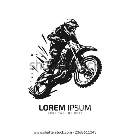 minimal and abstract logo of mud bike icon dirt bike vector silhouette isolated design jump the bike