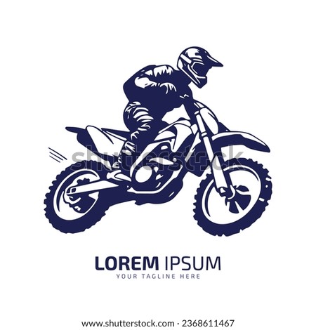 minimal and abstract logo of mud bike icon dirt bike vector silhouette isolated design blue bike